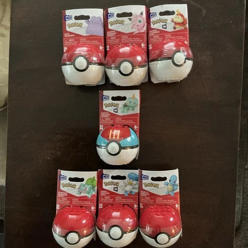 Mega Blocks Pokémon Balls Set of 7 New Sealed Poke Ball Building Toy