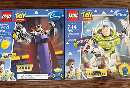 MEOW Toy Story Set Lot 7591 7592 Construct-a-Zurg & Construct-a-Buzz NEW SEALED