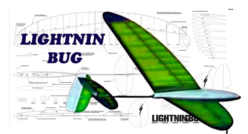 Short Kit & Plans Lightnin Bug DLG Glider 31" WS RC Airplane Laser Cut Balsa Ply