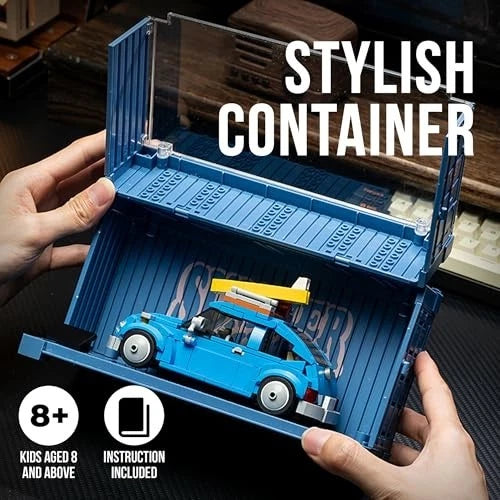 VW Beetle Building Blocks Set - 347 pcs Modular Model Kit w/Display Box - 1:32 S