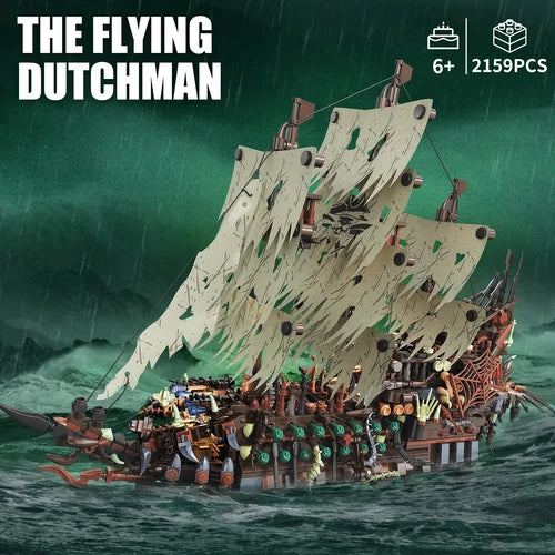 2159PCS Flying Dutchman Pirate Ship Building Blocks Lighted Brick Model Toy Set