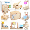 9 in 1 STEM Science Kits for Kids 8-10-12, Robot Crafts Large, brown, beige