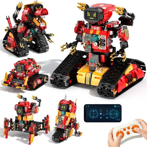 5 in 1 Stem Robot Building Kit for Kids Remote App 896 Pcs Robot,896