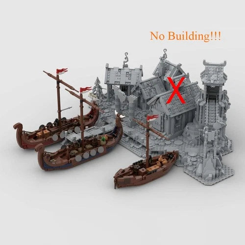 MOC-182527 21343 Viking Longships Expansion for Viking Village Set 1023 Pieces