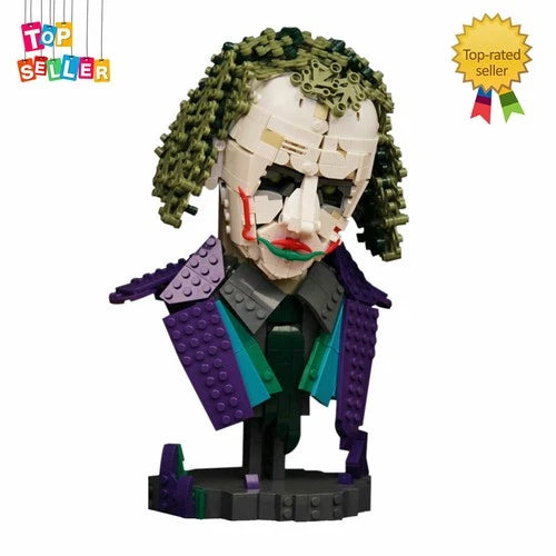 MOC-42009 Joker Bust Sculpture with Base 1092 Parts Building Blocks Set