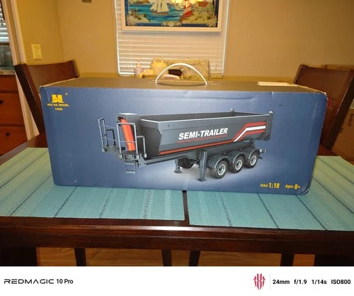 Huina 1509 1/18 Scale RC Semi Truck Trailer, Electric Dump Trailer #2