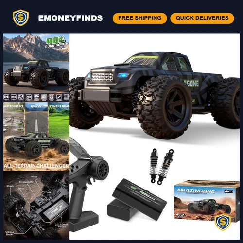 High-Speed 1/18 Scale 4WD RC Cars for Adults, 35KMH Off-Road Monster Truck, RTR,