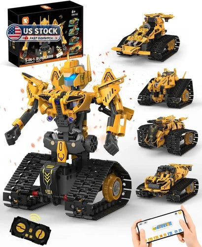 5 in 1 STEM Robot Building Kit, RC Robot Toys for Boys Ages 6+