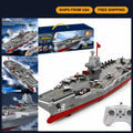 16" Remote Control RC Boat with Water Spray, Dual-Motor Military Ship, 15mph, 2