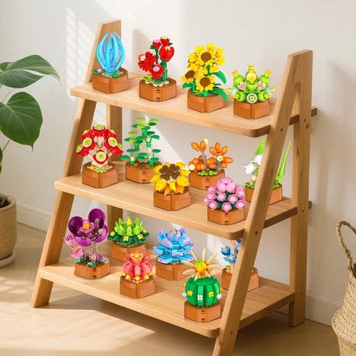 CUBIMANA 24 Pack Flowers Succulents Building Set 2160PCS Botanical Collectio...