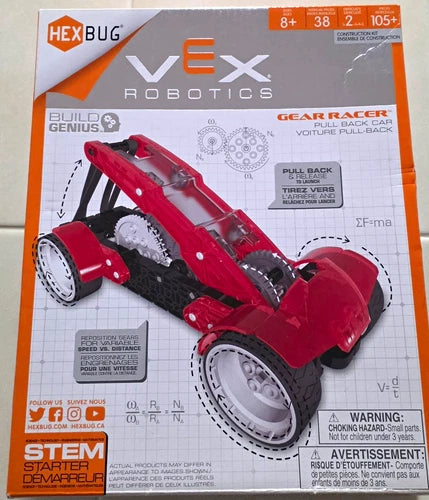 HEXBUG VEX Robotics Gear Racer Pull-Back STEM Construction Kit 105+ pcs 8+