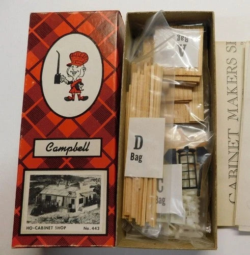 Campbell Scale Models 443 HO Cabinet Makers Shop Building Kit