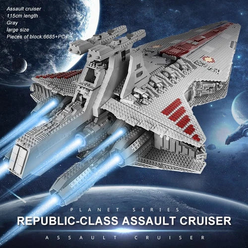 Mould King 21005 Republic Attack Cruiser Star Spaceship Building Block UCS MOC