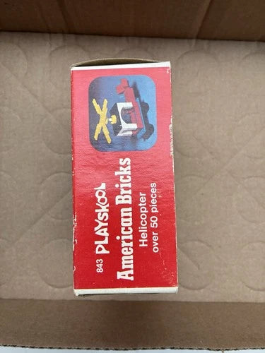 RARE!! Playskool American Bricks 843 Helicopter Vintage Blocks Set New In Box