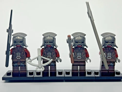 LEGO Lord of the Rings Minifigure - Uruk-Hai Helmet Lot of 4 - LOR007 Damaged