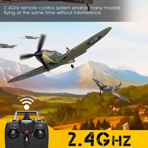 US Volantex Spitfire WarBird RC Airplane 2.4G 4CH 6Axis Gyro Glider Ready to Fly