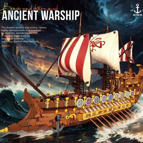 MOC Viking Longship Ancient Warship Building Blocks Viking Warship Gifts