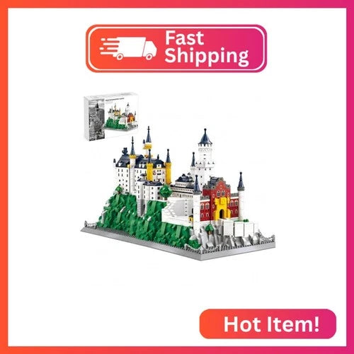 LQPFBSM Neuschwanstein Castle Architecture Building Block Set 1969 Pcs