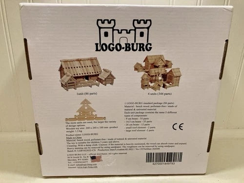 Logo-Burg Wooden Development Building Block Set New