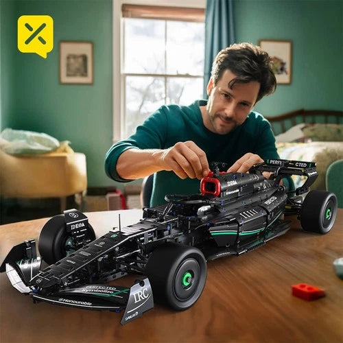 1724pcs 1:8 Black F1 Formula Racing Car Model Building Blocks toys gift