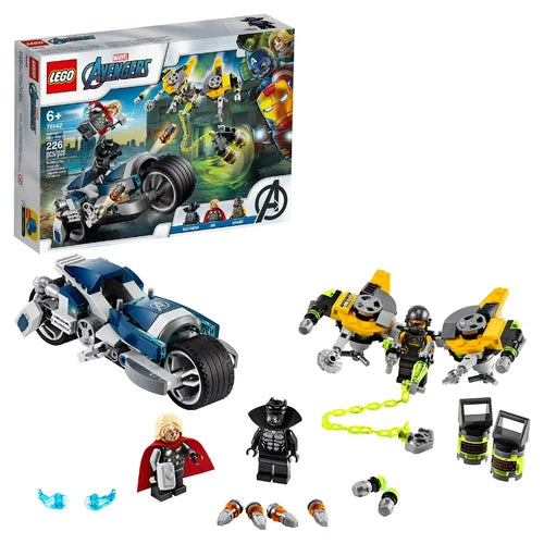 New LEGO Marvel Avengers Speeder Bike Attack 76142 Black Panther Thor Sealed Box