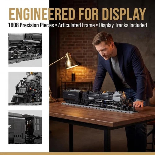 Big Boy Steam Train Building Block Toy, Locomotive Articulated Display Model ...