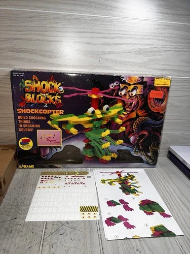 RARE Vintage Larami Shock Blocks ShockCopter Building Play Set