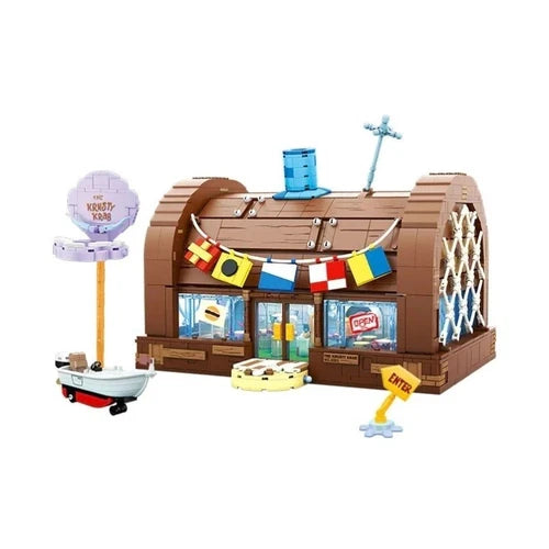 SpongeBob Krusty Krab Restaurant Building Blocks Set in Box Kids toys Gifts