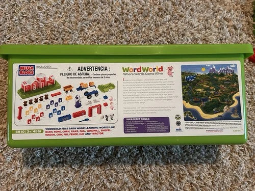 PBS MEGA BLOKS Word World Barn Construction Set. Full Set Of Bricks! WITH DVD!