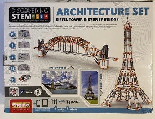 Discovering Stem Architecture Set Eiffel Tower & Sydney Bridge NEW Open Box