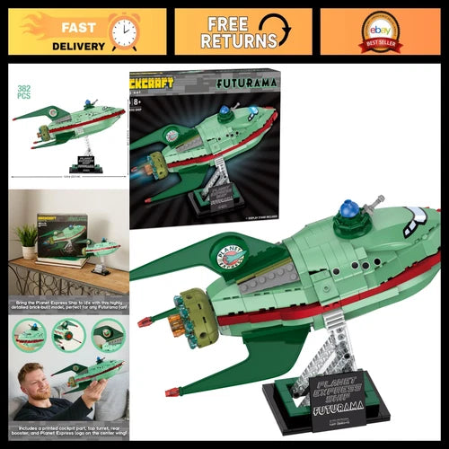Futuristic Planet Express Ship Brick Building Kit - 382-Piece Sci-Fi Model Toy f