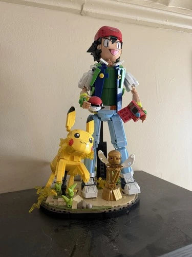 Pikachu And Ash Mega Building Brick Set