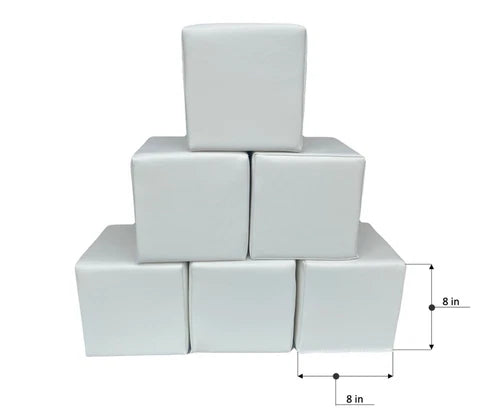 6 Soft Cubes 8'': Educational Soft Play Building Blocks Set for Babies Toddlers
