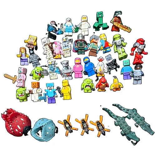 LEGO space Assorted Minifigure Lot w/ Accessories, Minecraft, angry birds