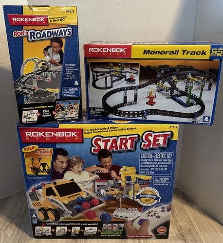 Rokenbok System Start Set & Rok’n Roadways & Monorail Track Lot RARE SEE PHOTOS