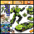5-in-1 STEM Building Blocks Kit - RC Sports Car & Transforming Robot Toy