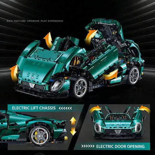 1:8 GULY 10621 -- Alfa Romeo Model Building Blocks Car Electroplated, 4208 Pcs