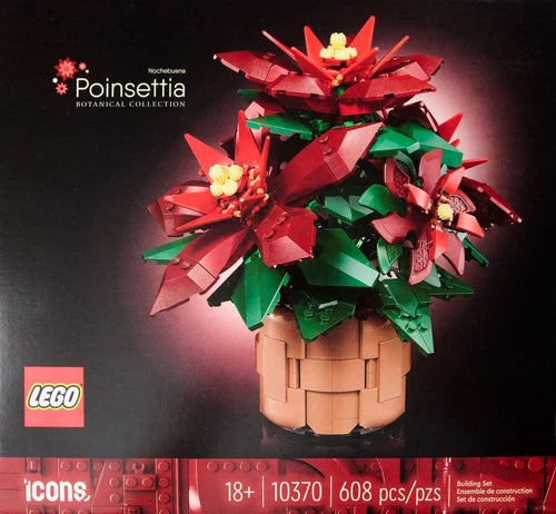 LEGO Poinsettia Holiday Botanical Collection (10370) Building Set, 608 Pieces
