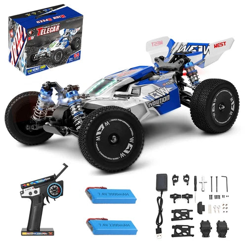 WLtoys 144011 1/14 Fast RC Car,Max 43 MPH 4WD Off-Road RC Car with LED Light