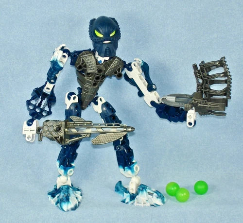 All 6 Lego Bionicle INIKA (8727-8732) with Light-Up Weapons & Zamor Spheres