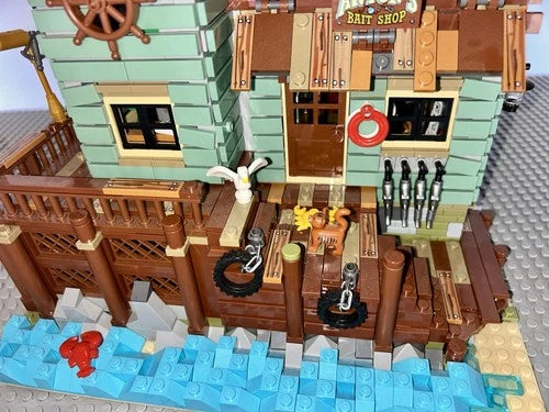MOC Old Fishing Store Building Blocks Set 2049pcs Compatible Bricks Assembled