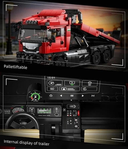 Truck Trailer Building Blocks Set 1728Pcs Transport Vehicle DIY Model Toy Gift