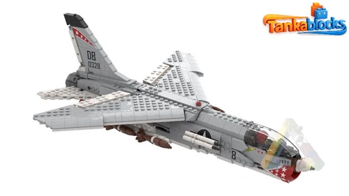 MOC Vought F-8 Crusader USMC Marine Corps series building blocks Model gift