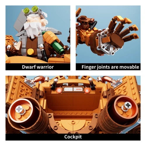 Steampunk Building Set, Mech Building Blocks Dwarf Fantasy Model kits