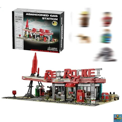 MOC Red Rocket Truck Stop Building Blocks 2221Pcs Fallout Scene Bricks Set Gift