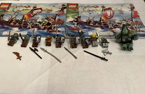MEOW Castle Troll Warship (7048) Manuals 10 Minifigures Giant Troll Orcs Captain