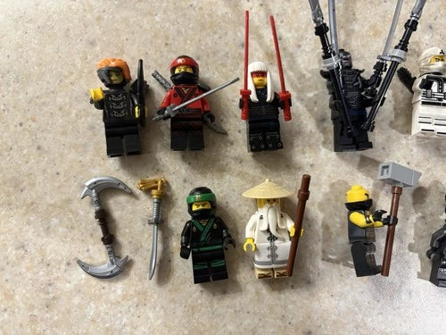 17 MEOW NINJAGO Minifigure Lot w/ Weapons & Accessories Ninja Theme