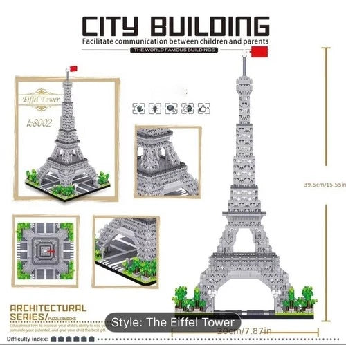 Large Eiffel Tower Micro Building Block Set – Approx. 3,500+ Pieces