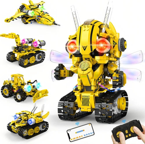 Robot Building Kit STEM Gifts for Ages 8-13 with App & Remote Control, 5 in 1