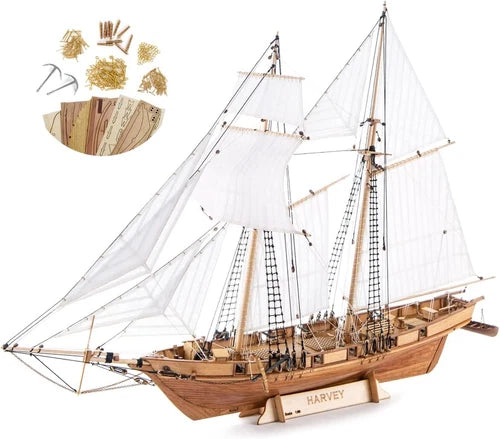 Wooden Ship Model Kit 1/96 Harvey 1847 Wooden Boat Building Kit for Adults